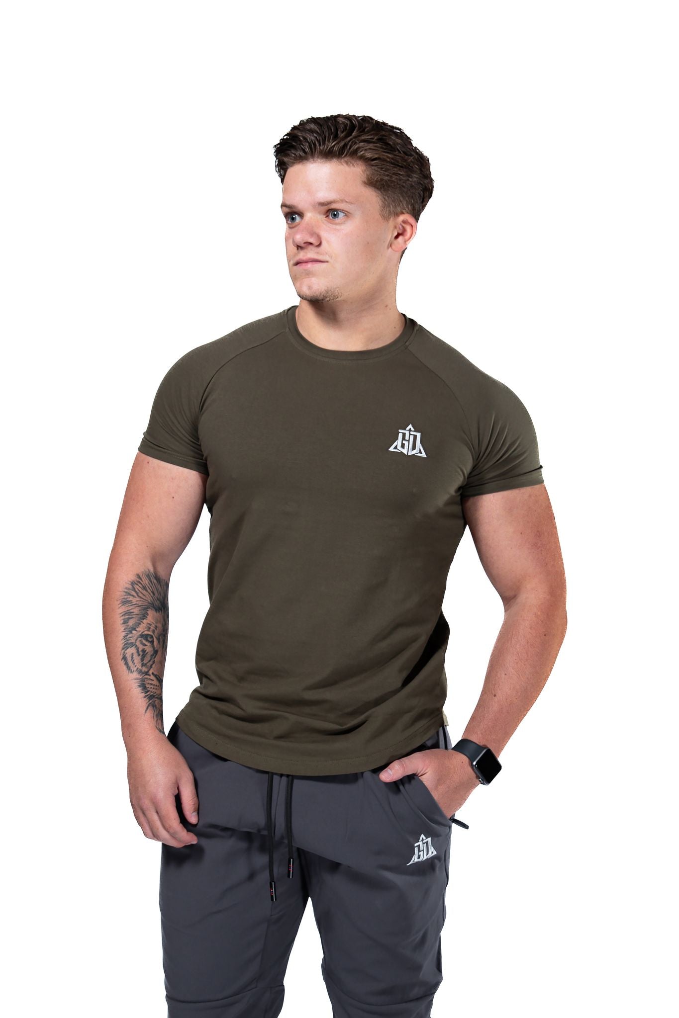 The Signature Curved Slim Green T-shirt