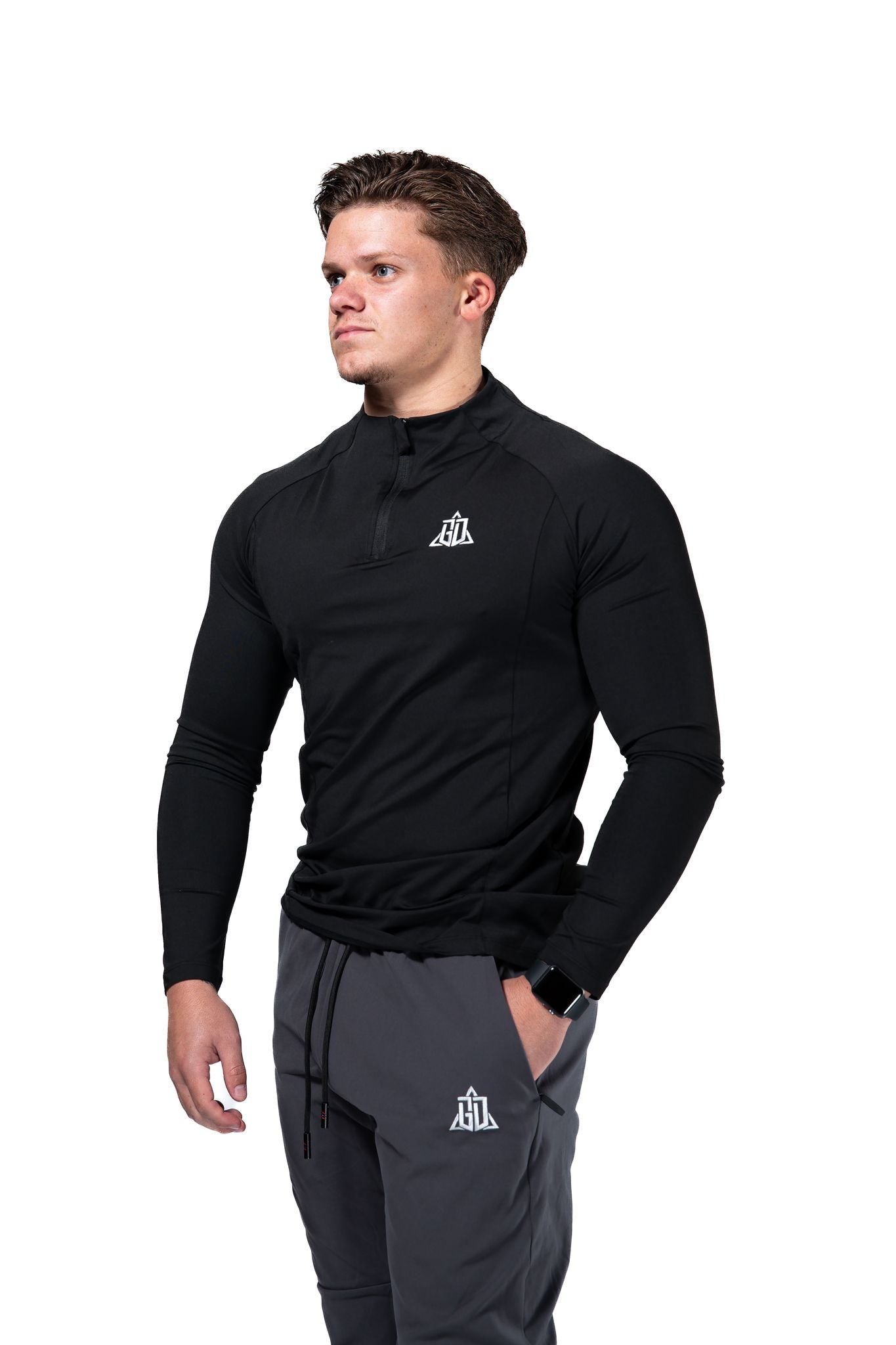 The Signature Longsleeve 1/4 Zipper Black