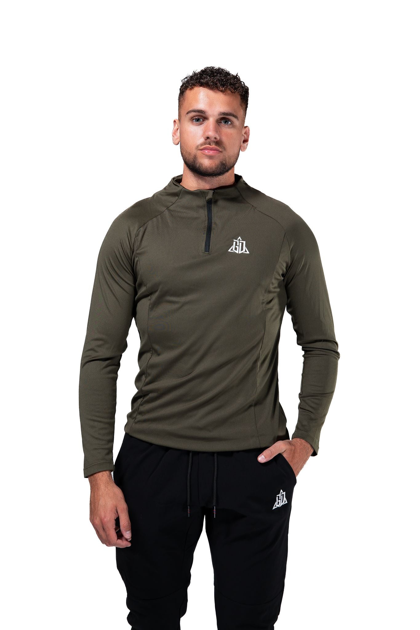 The Signature Longsleeve 1/4 Zipper Green