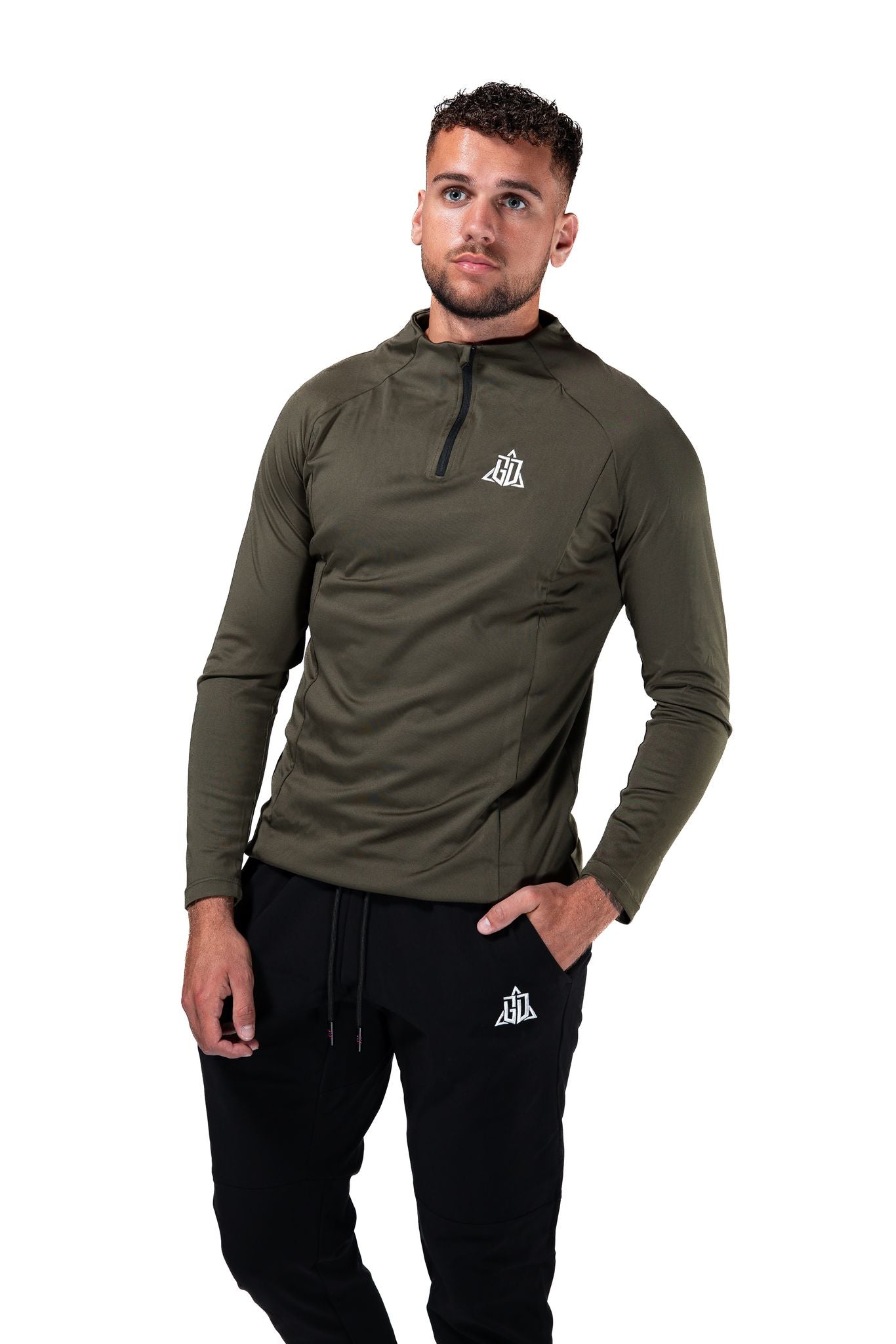 The Signature Longsleeve 1/4 Zipper Green