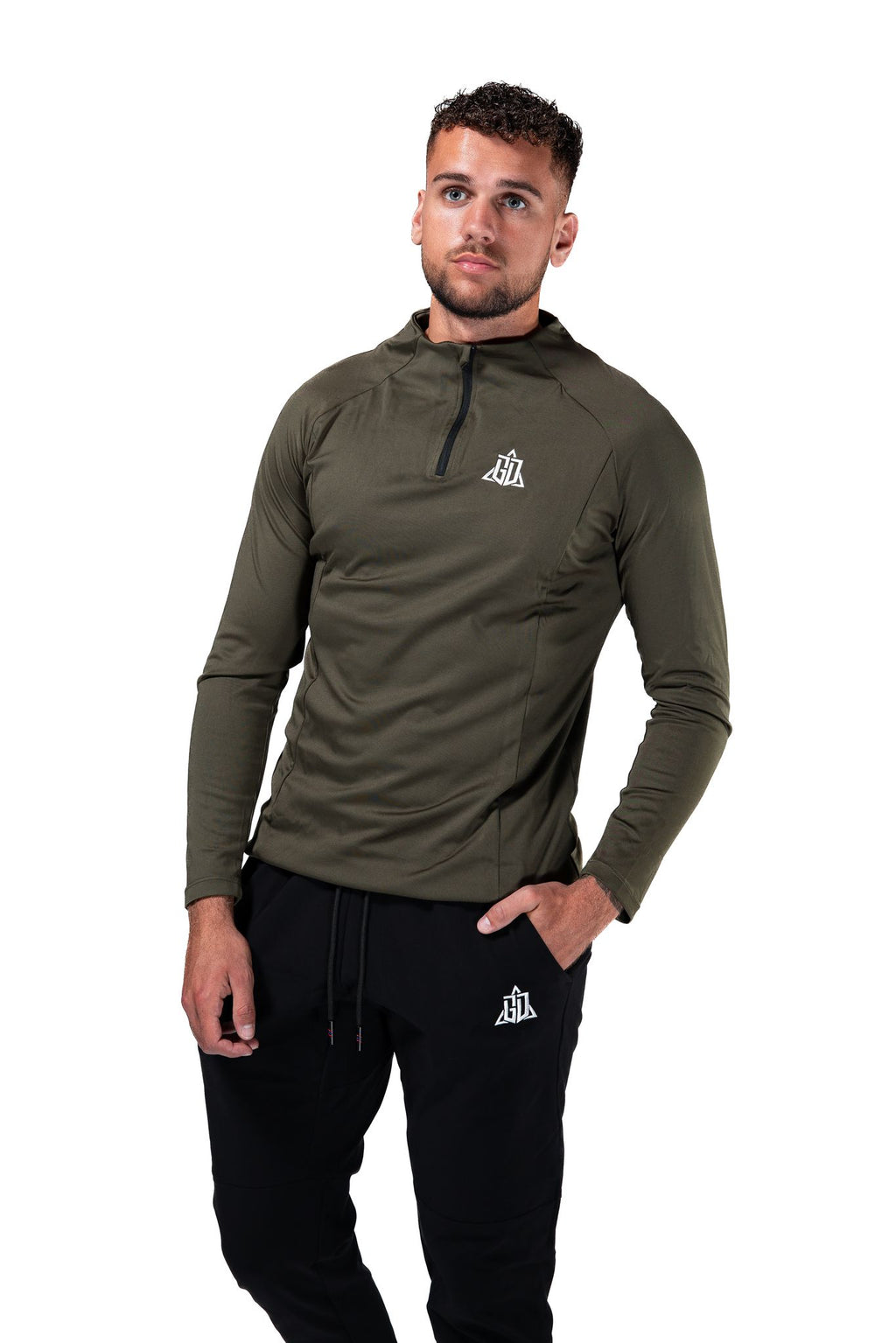 The Signature Longsleeve 1/4 Zipper Green