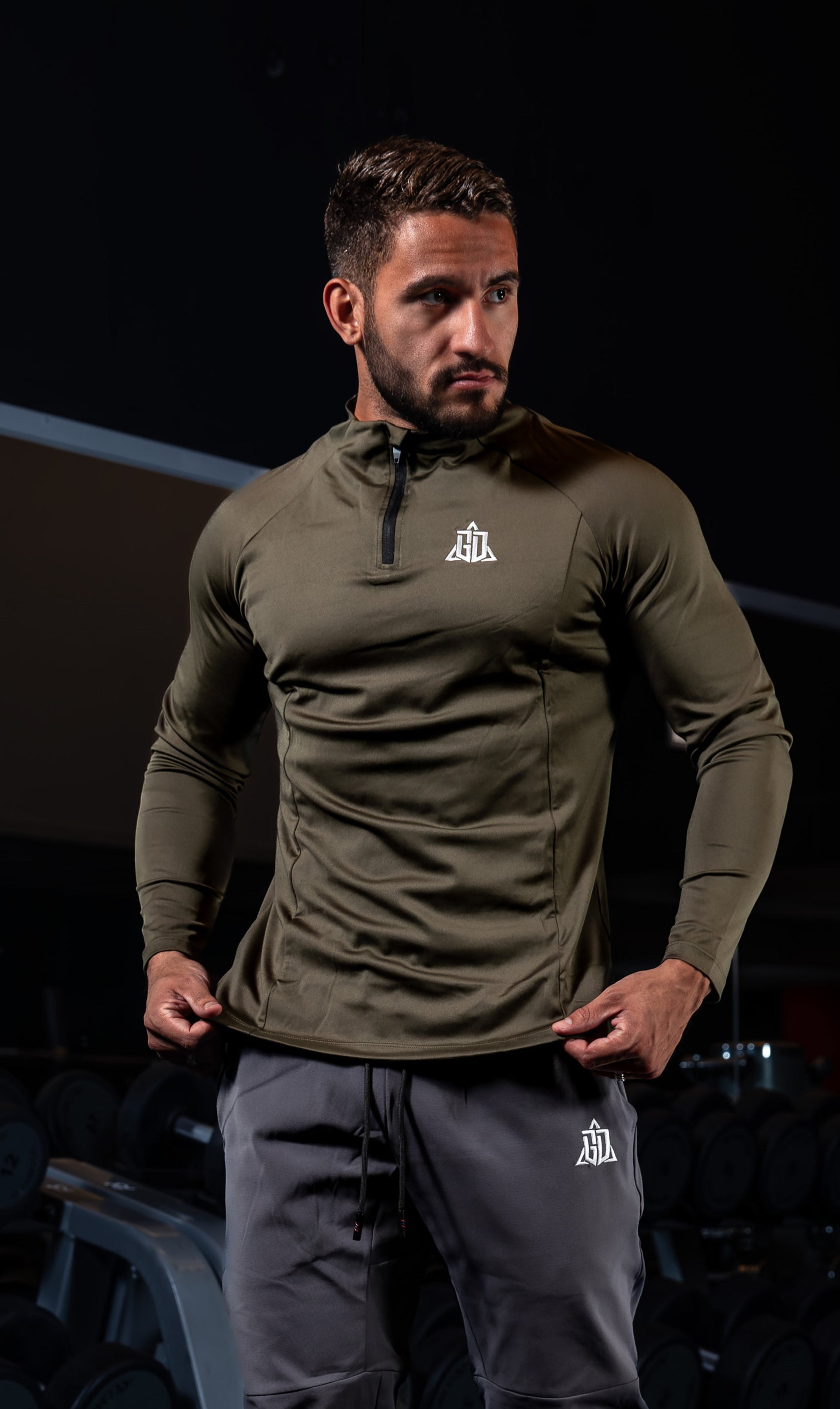 The Signature Longsleeve 1/4 Zipper Green